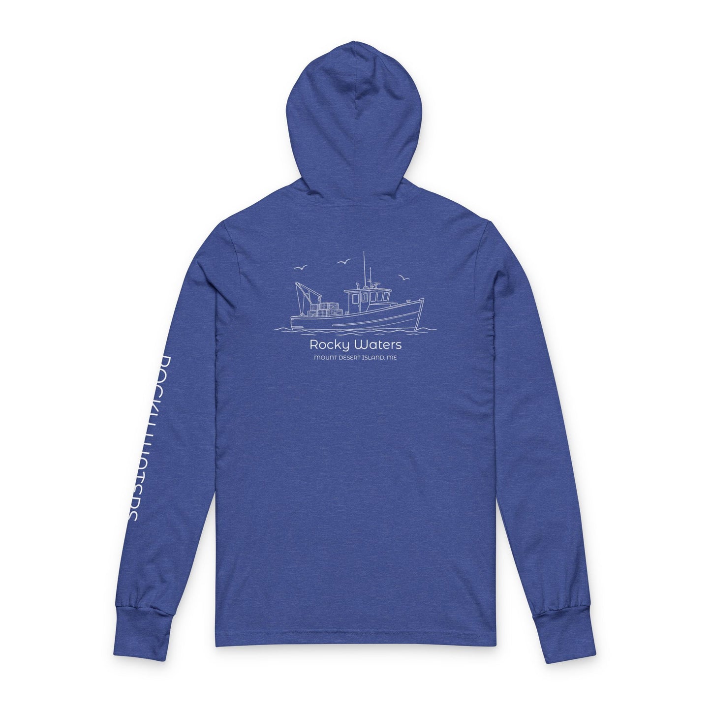 Rocky Waters Fishing Boat Lightweight Hoodie