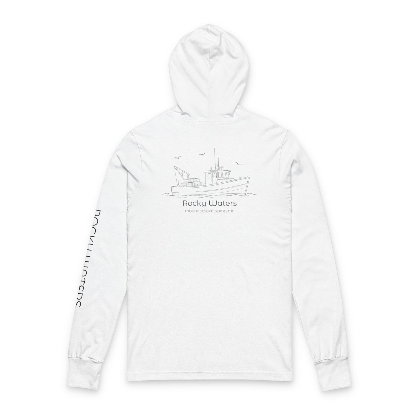 Rocky Waters Fishing Boat Lightweight Hoodie