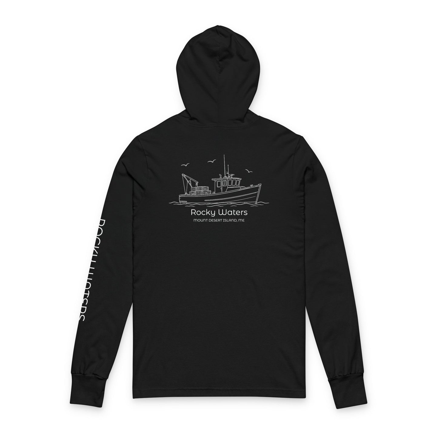 Rocky Waters Fishing Boat Lightweight Hoodie