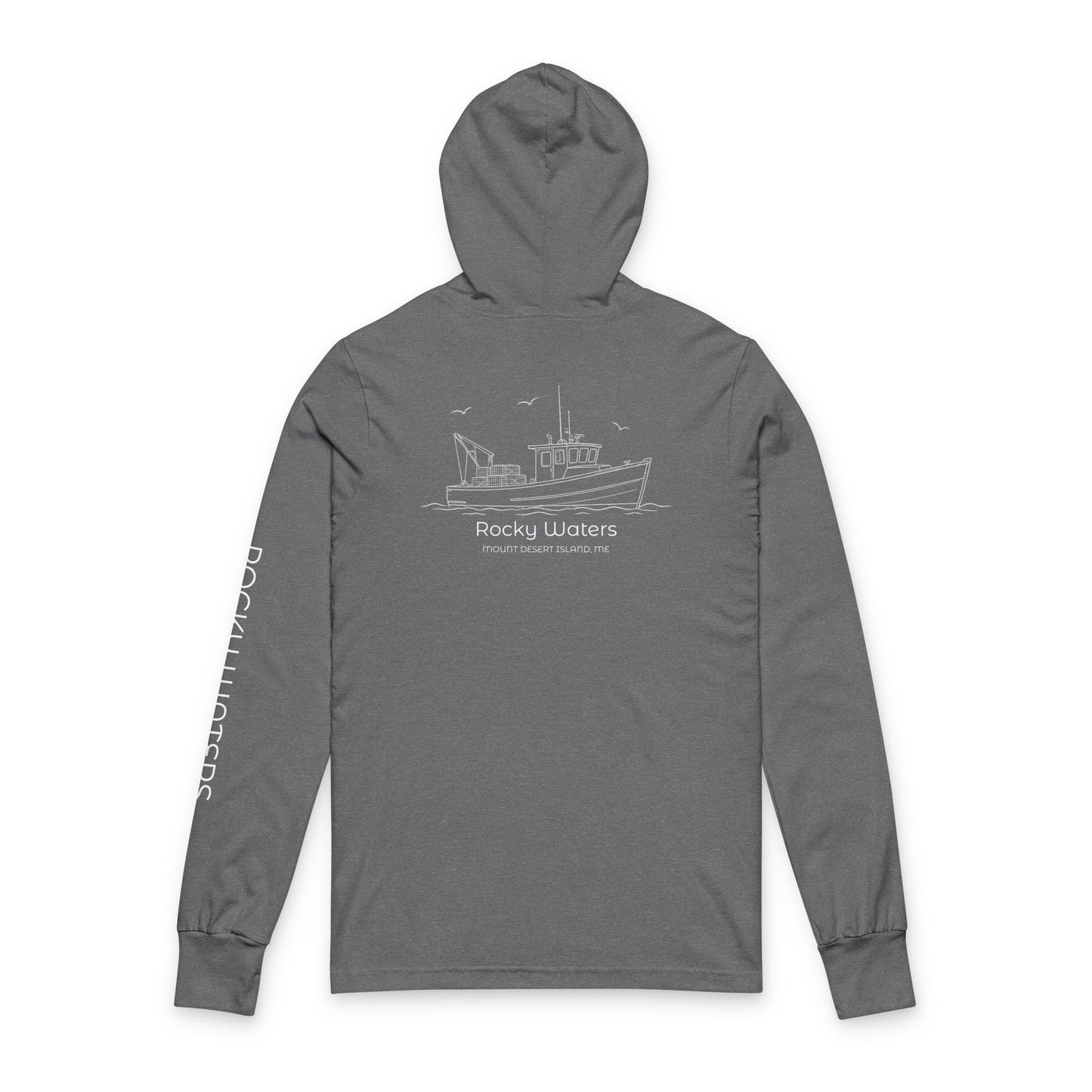 Rocky Waters Fishing Boat Lightweight Hoodie